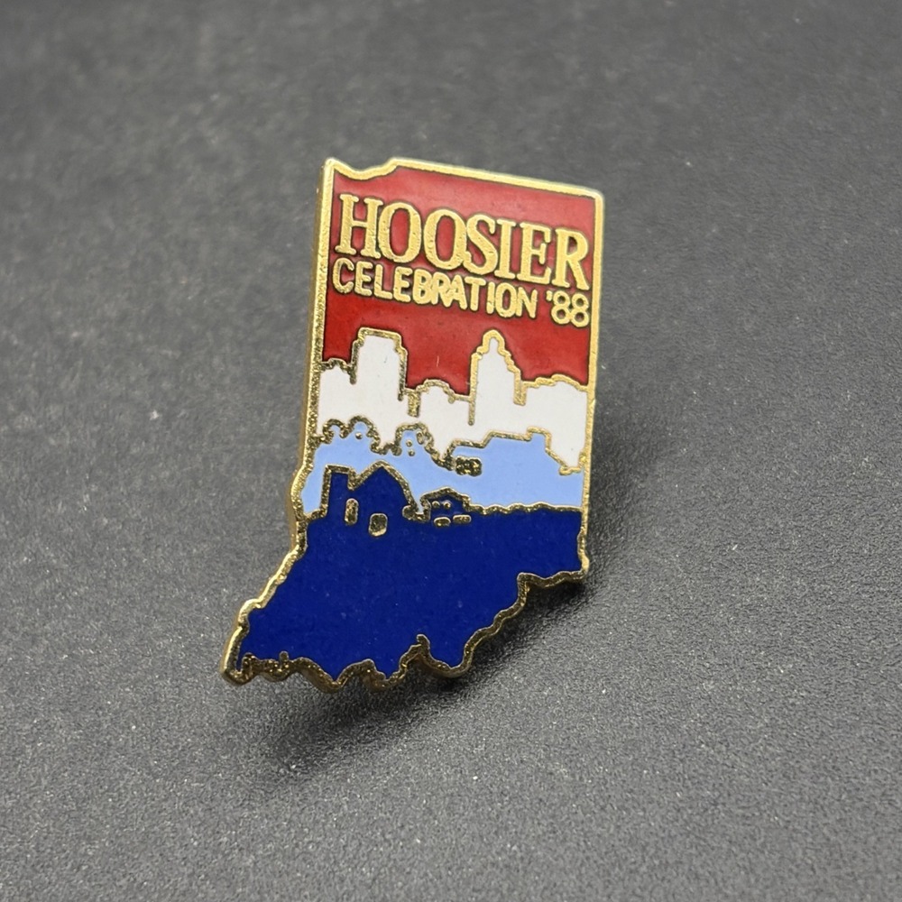 Indiana State Outline Hoosier Celebration 1988 Lapel Hat Pin
